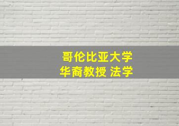 哥伦比亚大学华裔教授 法学